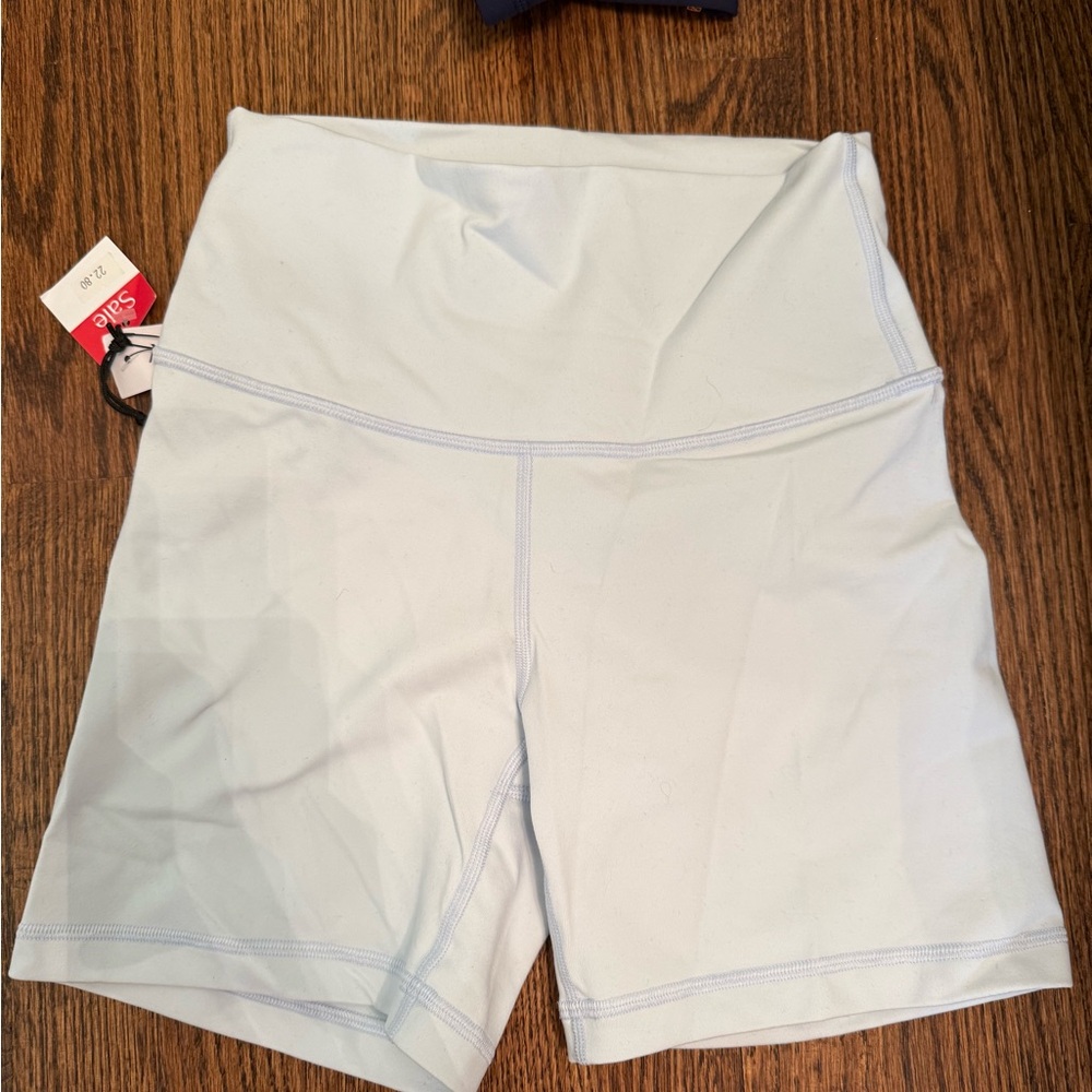 Aritzia TNA Action Hi-Rise 5 Inch Cloud Blue Biker Shorts